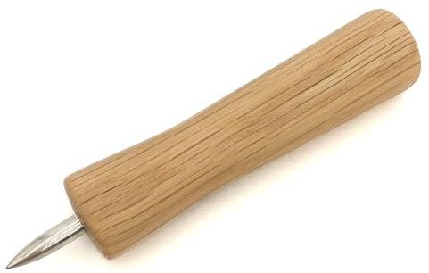 KokosnussEisen ® - Perforatore in acciaio inox 5 mm con manico in legno (legno di quercia) – Made in Germany