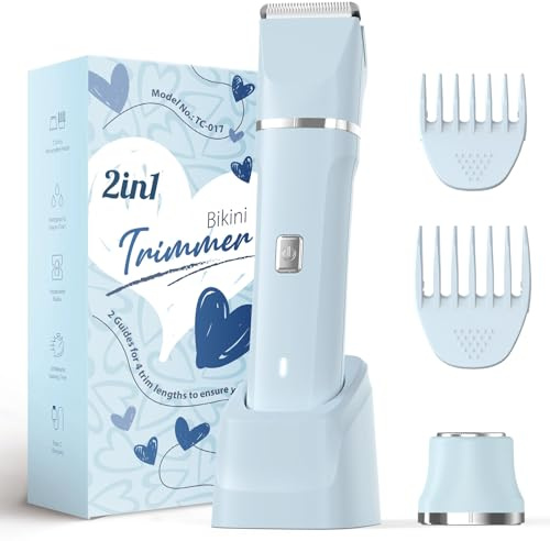 Electric Shaver for Women - Body Hair Trimmer Shaver for Women's Grooming, Wet & Dry Use Groomer, Dusk Razor for Women, Ladies Electric Razors for Legs, Female Trimmer for Private Area, Blue