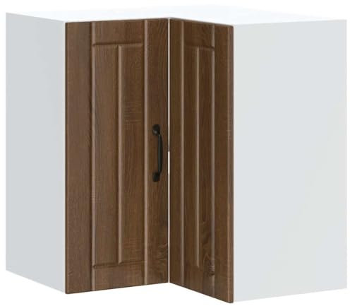 vidaXL Küchen-Eckhängeschrank Lucca Braun Eichen-Optik Holzwerkstoff, Eckhängeschrank für Küche, Küche Wandschrank, Küchen-Eckschrank Hängend
