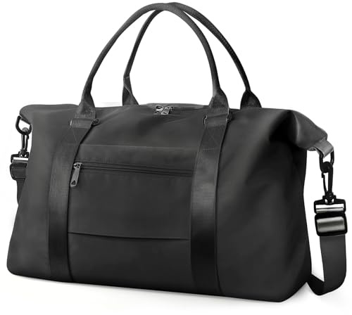 Travel Duffle Bag, Waterproof Weekender Bag Carry On Tote Bags for Women, Travel Essentials Sport Gym Bag for Men, Hospital Bag for Labor and Delivery, Overnight Bag Luggage Bag with Trolley Sleeve