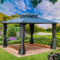 BRAST® Pavillon Aluminium Pagode 4x4m | viele Modelle & Farben | inkl. Moskitonetz | festes Dach | wasserdicht | stabil |UV-Schutz | Grau