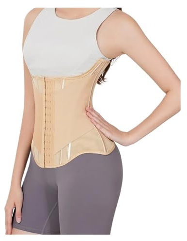 TXLEAPEY Bauchweggürtel Korsett Damen U-förmiges Taillentrainer-Korsett for Damen, geknöpfte Shaper, Brustlifting-Taillentrainer, Stahlknochen, Abnehmen, atmungsaktive Shapewear(Skin,XL)
