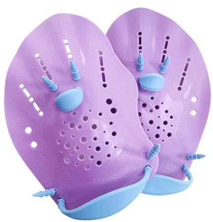 Milageto 1 Par Guantes de Natación Paletas de Mano Aletas de Entrenamiento para Silicona Resistente Mejora Técnica Y Fuerza Adecuado para Acuafitness Ent, Adultos Violeta