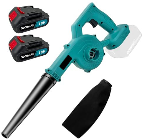 Cordless Leaf Blower with 2pcs 3.0Ah Batteries, for Makita 18V Battery, 2-in-1 Handle Leaf Blowers and Vacuums, Lightweight Electric Garden Leaf Blower For Lawn Care Leaf Blowing