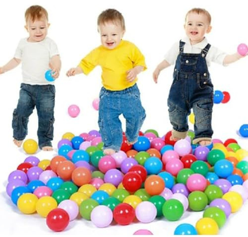 Générique Balles de Jeu en Plastique 5,5 cm Set colorée, avec Sûre pour Piscine Boule Océanique Aux Couleur Vive, Y Compris Un Sac Filet, Souple Anti-Écrasement - À Partir 6 Mois