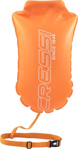 CRESSI Glide Swim Buoy Orange 28L - Signalboje aufblasbar, praktisch und kompakt für maximale Sichtbarkeit von Schwimmern, Schnorchlern und Triathleten im Meer oder in offenen Gewässern