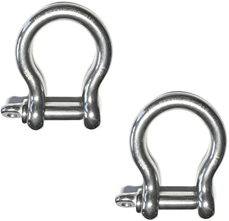 US STAINLESS Stainless Steel 316 Forged Bow Shackle (2 Pieces 1/2 12mm Forged Bow Shackles)