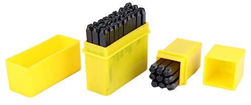Herramientas de punzonado de estampado de letras y números de metal de acero de 36 piezas, juego de sellos de metal de punzón de acero al carbono para molde de fabricación de joyas