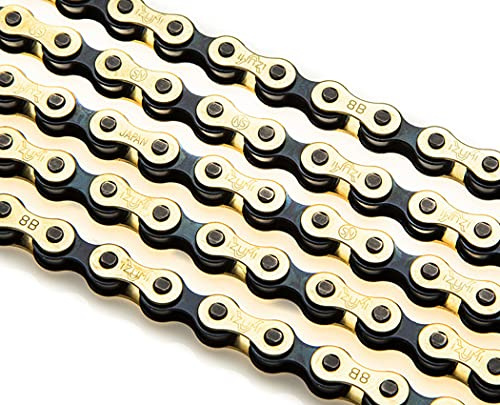 Izumi Chain V Super Toughness Track Chain V 1Sp 3/32 1/2 116 Gold/Black - Izumi-V N