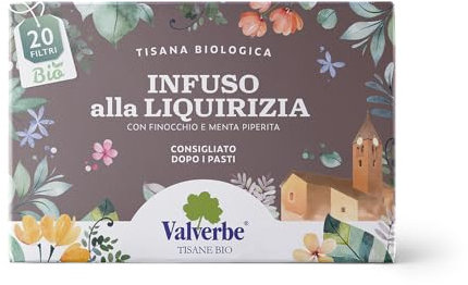 Valverbe Tisane Infuso alla Liquirizia Biologico 20 Filtri - Pacco da 6 - 180 g