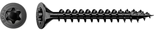 Spax Lot de 200 vis universelles à tête fraisée T-STAR Plus Filetage complet 4 x 25 mm Noir