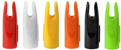 Lamehfyo 50 Stück Pfeilnocken für das Bogenschießen 5/16 Zoll Pfeilnocken mit Kunststoffeinsatz Ersatznock Bogenschießen Zubehör für Pfeilschaftenden (Orange)