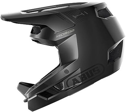 ABUS Downhill Bicycle Helmet HiDrop - Full-face Helmet with ABS Outer Shell for MTB Trails, Enduro and Bike Park - For Adults and Teenagers - ASTM-certified - Black, Size M