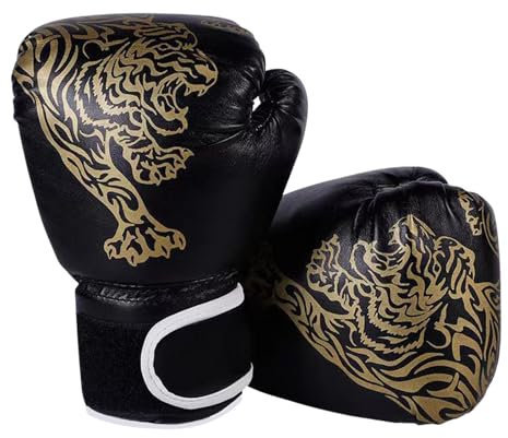 Boxhandschuhe Kinder,Sports 6oz Boxhandschuhe Jungen Mädchen,Boxing Training Sparring Handschuhe,Kickboxhandschuhe für Muay Thai,MMA,Kampfsport, Kickboxen,Sparring von 5-10 Jahr (Schwarz)