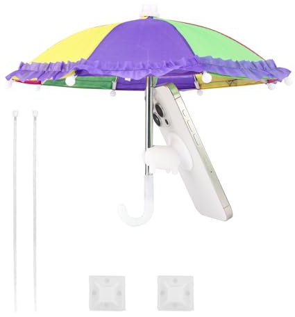 Cell Phone Umbrella, Phone Umbrella for Sun with Cute Piggy Sucker Phone Shade for Pool Mobile Phone Sunshade Decoration (Mixed Colors)