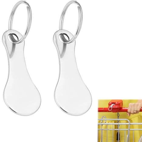 CZNBZIU 2 eton pour Caddie de Courses - Extracteurs de Caddie en Acier Inoxydable Clés pour Caddie Universel Porte-clés pour Chariot de Courses pour Les Gadgets de Commodité du Panier