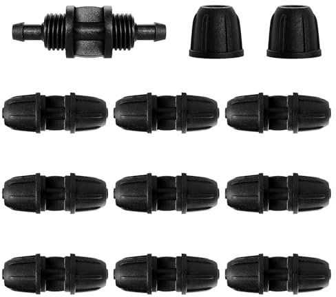 VooGenzek 10 Pièces 4/7 mm Raccords D'irrigation Goutte à Goutte, Adaptateur Droits D'Irrigation Goutte, Raccords D'irrigation Droits, Connecteur de Tuyau D'irrigation, pour Jardin, Pelouse