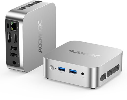 ACEMAGICIAN Vista Mini T8PLUS Mini PC, Ιntel Alder Lake-Ν95 8GB RAM 256GB M.2 SSD Mini Ordenadores de Sobremesa, Dual Ethernet/HDMI*3 Pantalla Triple/WiFi 5/ BT4.2 para Oficina, Cine en Casa