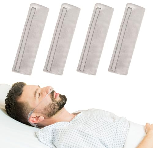 4 paquetes de satén cánula nasal oído almohada suave nasal de oxígeno cubre la cánula de protección del oído para el usuario de oxígeno para ayudar a aliviar el dolor de oído y mejilla para prevenir