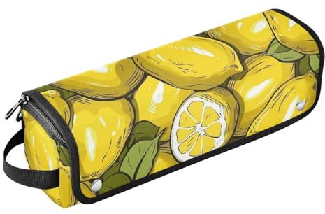 Sac de voyage pour outils de coiffure pour femme et tapis résistant à la chaleur, organiseur portable pour fers plats, lisseurs, fers à friser - Jaune citron