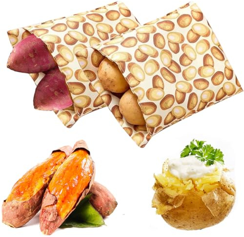 Microwave Potato Cooking Bags, Microwave Oven Sweet Potato Cooking Bag, Reusable Baked Potato Pouch, Microwave-Safe Fabric, 26x19x4cm, Quick Cooking Kitchen Accessory, 2 Pack