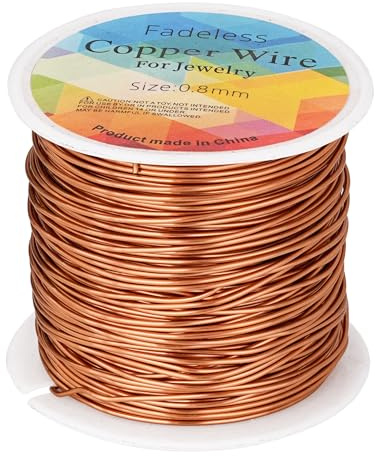 CREATZONE 82 Pieds De Fils De Cuivre Résistants Au Ternissement, Calibre 20 Gauge, Fils Pour La Fabrication De Bijoux, Le Filage Et L'artisanat (Cuivre)
