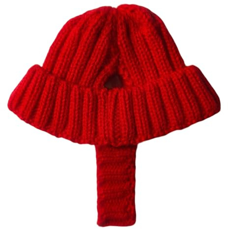 Dopsyesn Bonnet pour Chien, avec Trous pour Oreilles en Tissu Doux et Tricoté, Protège-Bandeau Hiver pour Animal de Compagnie, Idéal Temps Froid Taille S M L Fête Promenade Anniversaire Séance Photo