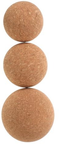 UTHCLO Lot de 3 set de Balles de Massage en Liège Naturel 5/6/7 CM pour Tissus Profonds Soulagement des Nœuds Musculaires et Points de Déclenchement Balle de Yoga Polyvalente pour