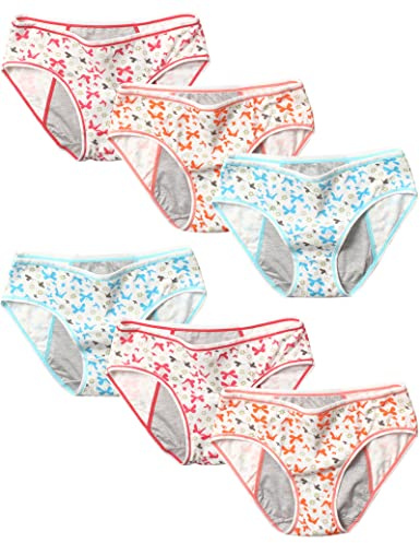 TTDGYYXW Ropa Interior Menstrual para niñas Adolescentes, Bragas Protectoras a Prueba de Fugas de algodón, Paquete de 6