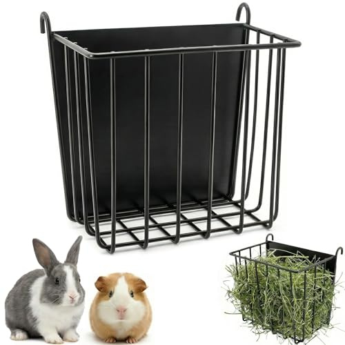 Rabbit Hay Feeder, Metal Guinea Pig Hay Feeder Cage Food Supplies Racks for Guinea Pig Rabbit Accessories to Chinchilla Bunny Pig Ferret Rabbits