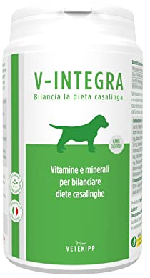 V INTEGRA Perro Cachorro 200g, Suplemento Completo Rico en Vitaminas y Minerales para y Dieta Casera y Barf, V Integra Vitaminas para Perros, Suplementos para Perros Made in Italy