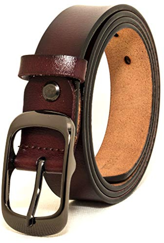 ESPOFY Women's Belt Genuine Leather Belt with Single Prong Alloy Buckle Brown 41inch (105cm)