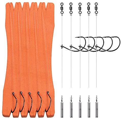Angeln Rigs Rig Vorfachtakelung Vorfächer Vorfachschnur Angelhaken Vorgefertigt Dropshot Rigs mit Gewichte (Angelhaken #3, Gewichte 10g)