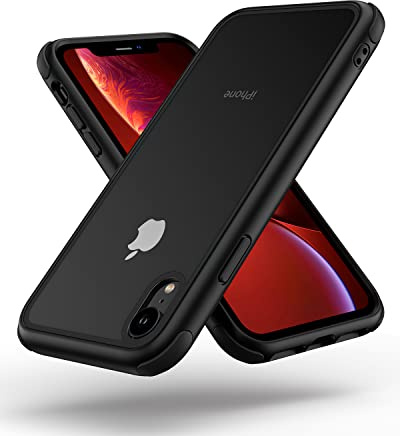 MobNano Ultra Hybrid Durchsichtig Hülle für iPhone XR Hülle Stoßfest Bumper Transparent Handyhülle Shockproof Fallschutz Silicone iPhone XR Case - Schwarz