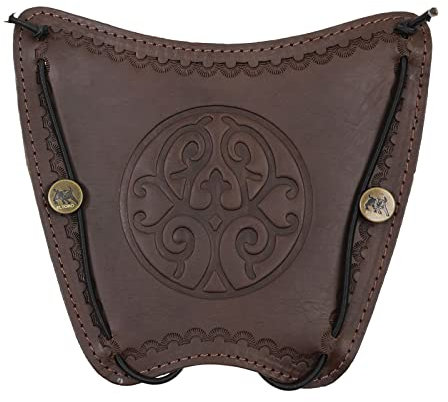 elToro Prime Crann - Shield - Armschutz; Zubehör zum Bogenschießen, Schutz aus hochwertigem Glattleder mitOrnament (Coffee)