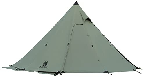 OneTigris Northgaze Warm Canvas Tent with Jack, Windproof, Fireproof, Durable, 4 Seasons, for 2 to 4 People (OD Green)