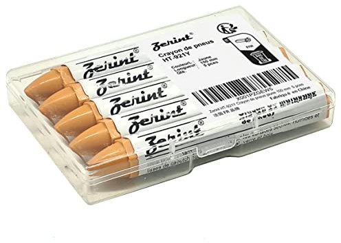 ZERINT Pastelli universali per marcatura, 5 pezzi, 100 mm, per legno, metallo, cartone, ceramica, cemento, vetro, plastica, pneumatici (giallo)