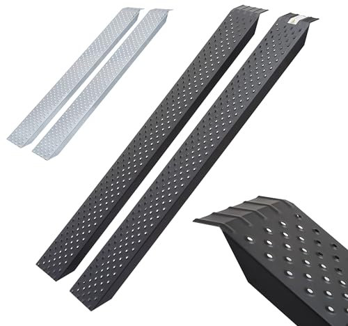 Arebos 2x Drive-On Ramps | Motorbike & ATV Loading Ramp | Galvanised Steel | 200 kg per Ramp, 400 kg per Pair | Car & Trailer Loading Ramps | Anthracite