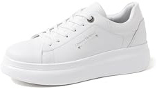 QUEEN HELENA Scarpe da Ginnastica con Strappo Sneakers con Strass Donna X30-10 Argento 36