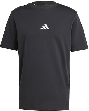 Adidas Uomo Essentials Small Logo Single Jersey tee, Black/White, XXL