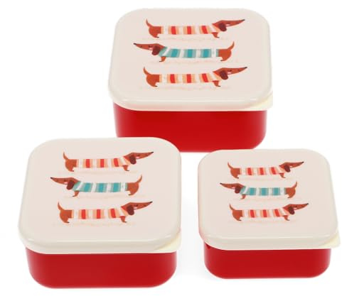Rex London Snack Boxes (Set of 3) - Sausage Dog (Pattern)