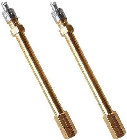 IUSOT 2 Stück Ventilverlängerung – Autoventil Verlängerung 10 cm mit Rückschlagventil, für E-Scooter, Auto, LKW und Fahrrad, Robuster Autoventil Adapter für Einfaches Aufpumpen, Kompatibel mit Rennrad