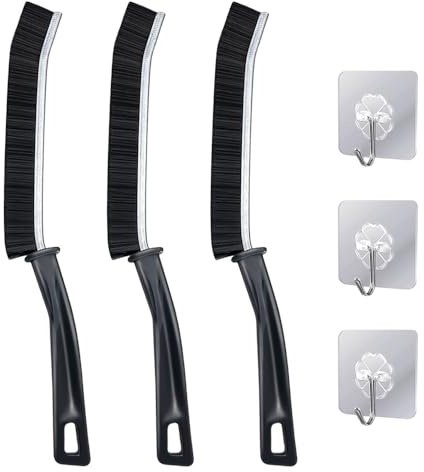 Spazzole Per Pulire,Spazzola Pulizia Fessure,Spazzola Per Fessure Multifunzione Per la Pulizia,Per Cucina, Bagno, Scanalature di Porte e Finestre(3 pcs,3 agganciare)