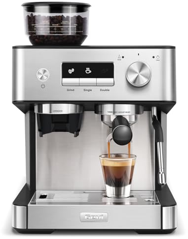 (2026 Upgrade) Gevi 20 Bar Espresso Machine with Grinder & Milk Frother, Professional Coffee Maker for Home, Cappuccino & Latte, Removable Water Tank, Steam Wand