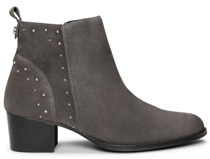 miMaO Botines con tachas elegantes y cómodos GRIS, EU 39