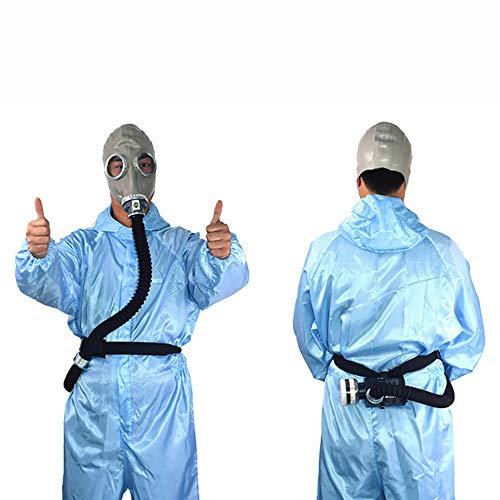 Toplionace Säkerhets Respirator Mask - Elektriskt Konstant Flöde Tillfört Luftmatad Halvmask Gasmask Portabelt Spray Målningsverktyg Andningsskyddssystem (Grå)