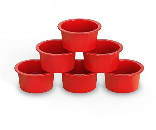 SILIVO 4 inch Silicone Cake Tin, 6pcs Mini Cake Tins Round,10cm Silicone Cake Moulds for Baking Small Cakes, Cupcake, Muffin, Cheesecake