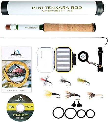 MAXIMUMCATCH Mini Tenkara Ruten 285/360CM Teleskopierbare Carbon Tenkara Rute 6:4/7:3Aktion(360cm Combo)