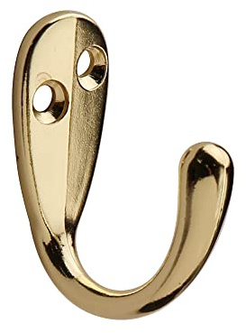 HASWARE 6 Stück Kleiderhaken, Wandmontage-Kleiderbügel, robust, mit 12 Stück Schrauben für Schlafzimmer, Badezimmer, Küche, Tür, Wand (helles Messing)