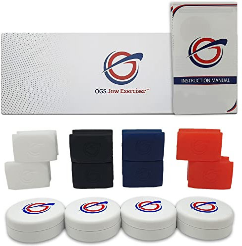OGS Kiefertrainer für Männer und Frauen | BPA-freier Kiefertrainer aus lebensmittelechtem Silikon | Verschlankt, strafft und definiert die Kiefer- und Gesichtsmuskulatur | 4 Widerstandsstufen